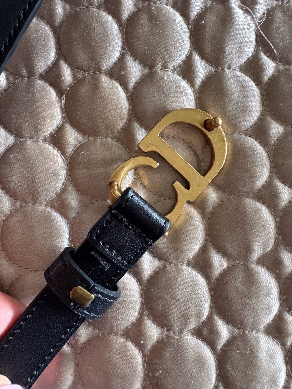 Fashion Designer Black Leather Belt with Gold Double-Buckle - Picture 6 of 11